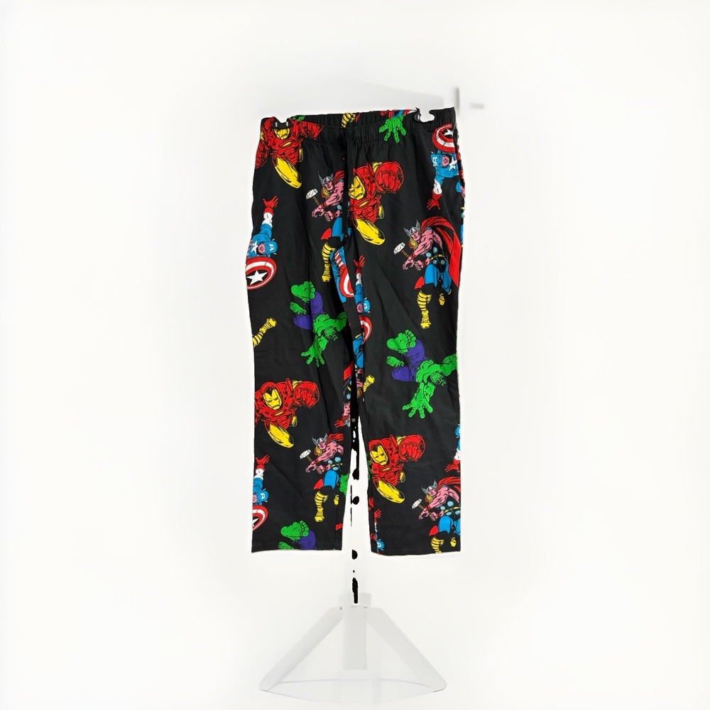 Amazon Essentials Marvel Men's Medium Lounge Pajama Pants Hulk Iron Man EUC W222